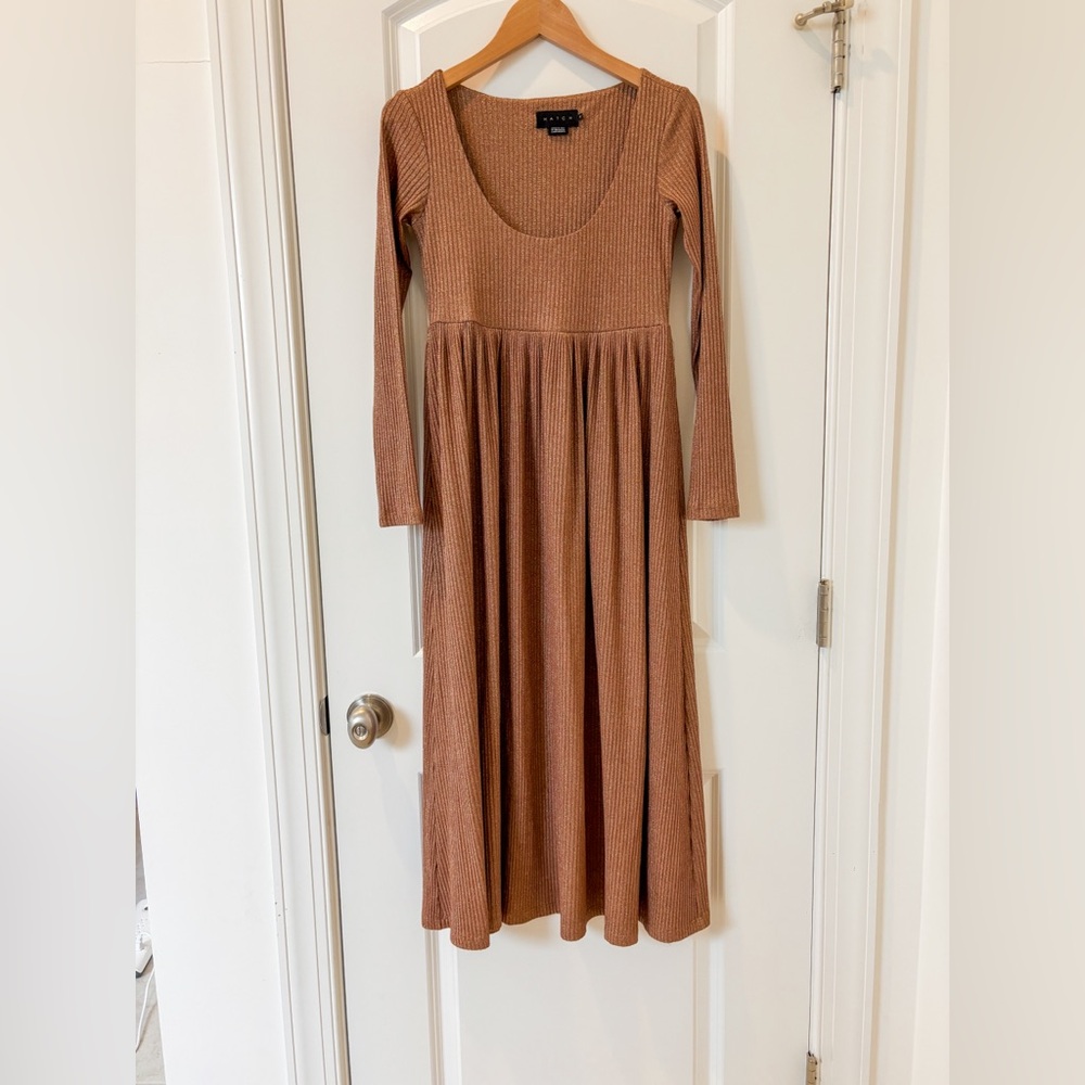 Hatch Collection The Phoebe Dress in Metallic size 0